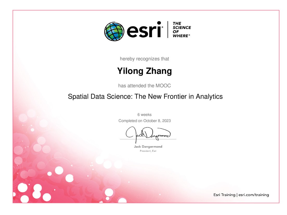 Spatial Data Science: the New Frontier in Analytics Certificate
